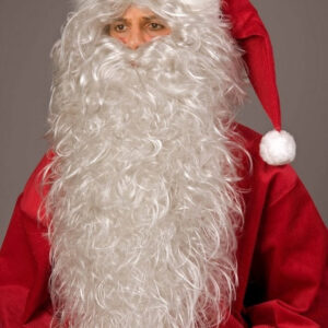 Nikolaus-Bart und -Stirnband, eisgrau