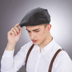 Schiebermütze grau kariert