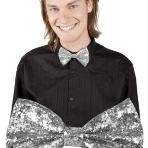 Fliege silber glitzernd ca 11,5 cm breit