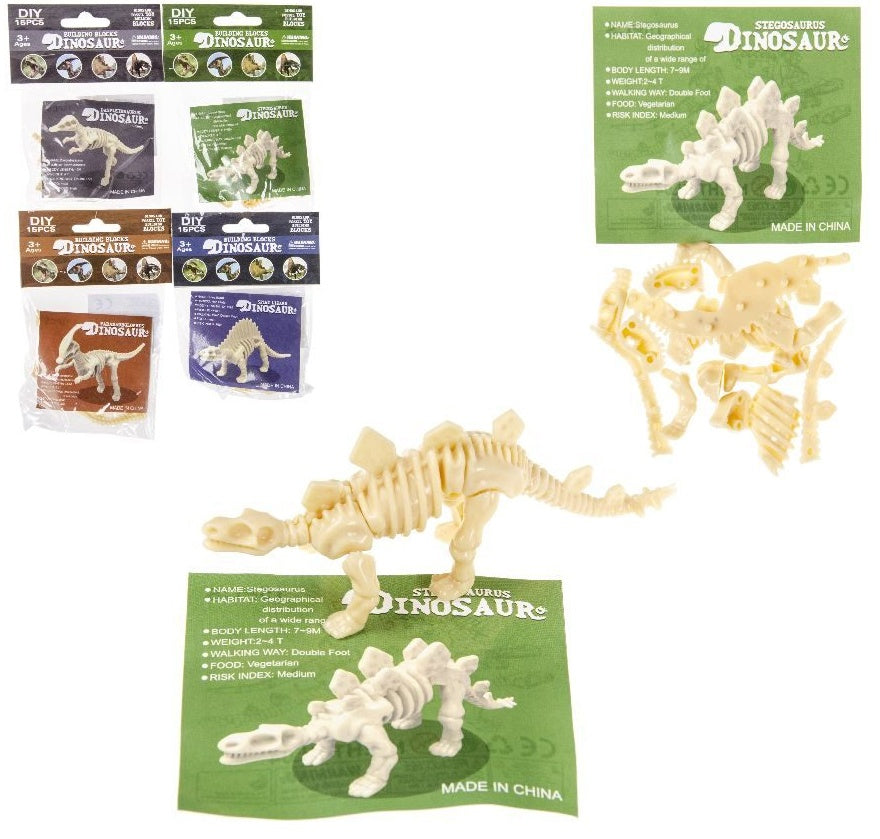 Puzzle Dinosaurier DIY 15 teilig im Beutel ca 13,5x9,5cm 4-fach sortiert