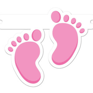 Bannergirlande Fuß pink ca 14,5x11,5 cm