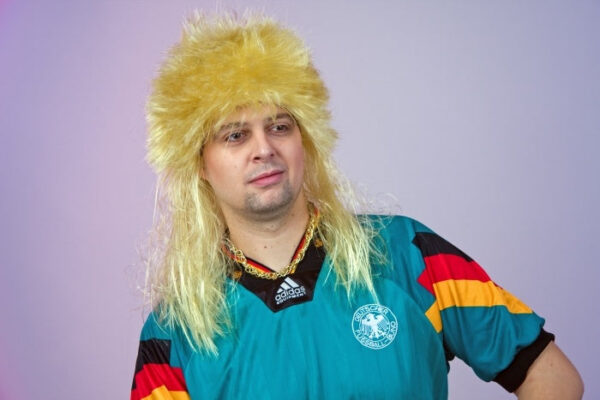 Herrenperücke Vokuhila, blond
