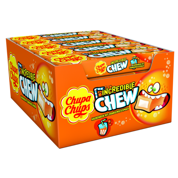 Chupa Chups Incredible Chew Orange 20 Stück im Karton