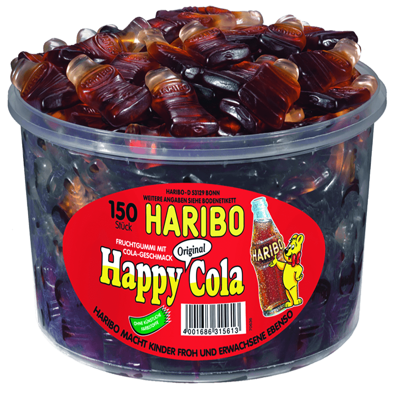 Haribo Happy Cola 150 Stück in der Dose