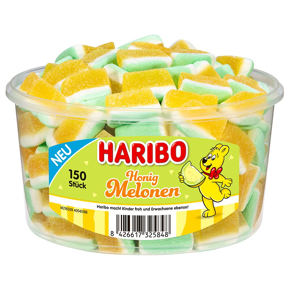 Haribo Honig-Melonen 150 Stück in der Dose