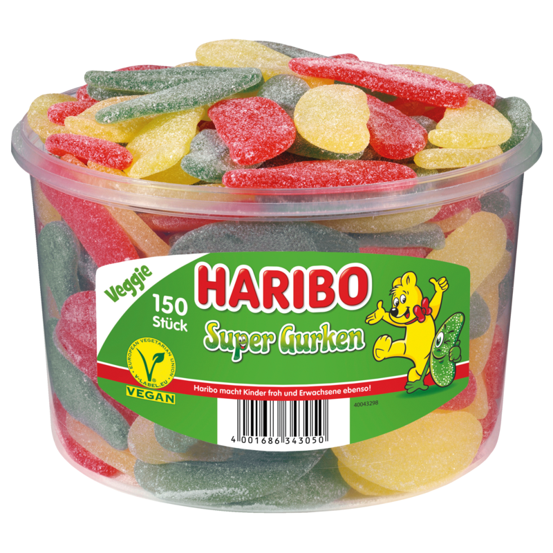 Haribo Super Gurken 150 Stück in der Dose