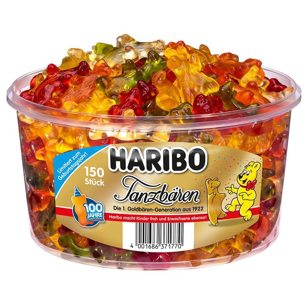 Haribo Tanzbären 150 Stück in der Dose