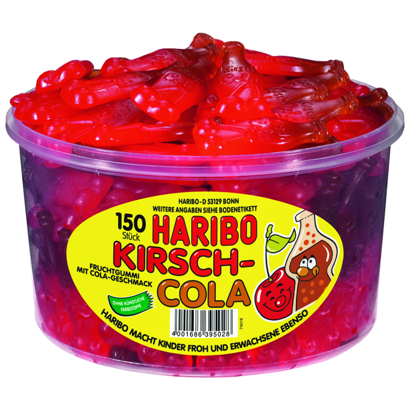 Haribo Kirsch-Cola 150 Stück in der Dose