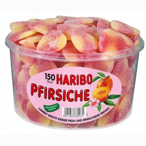 Haribo Pfirsiche 150 Stück in der Dose