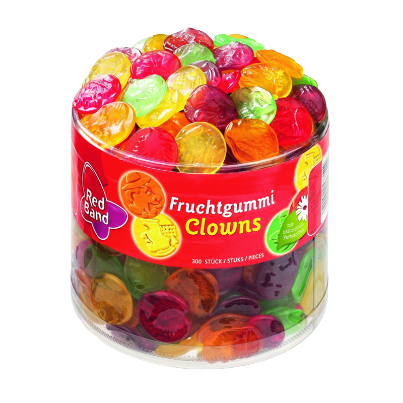 Red Band Fruchtgummi Clowns 300 Stück in der Dose
