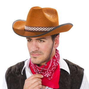 Cowboyhut mit Band, braun Größe: ca. 59