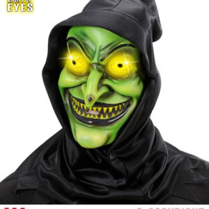 Maske - Hexe mit Kapuze -