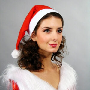 Nikolaus-Flanellmütze mit Pompon