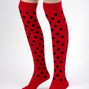 halterlose Strümpfe Marienkäfer, rot/schwarz Größe: Univ.