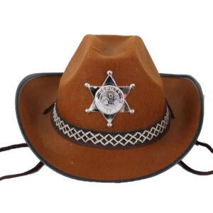 Cowboyhut Kinderhut braun mit Stern Größe: ca. 52