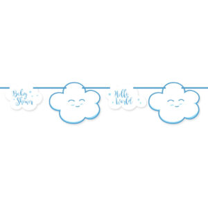 Girlande Wolke hellblau ca 400 cm