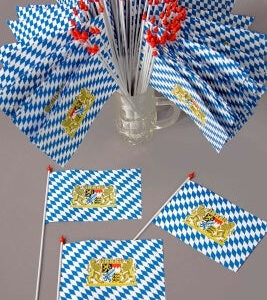 Plastikfähnchen, ca. 10x15 cm, Bayern