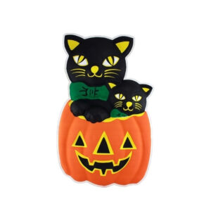 Wanddeko - Kürbis mit Katzen ca 29,5x48cm