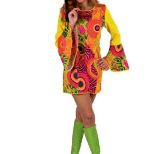 Hippie-Kleid mit Stirnband Größe: 46/48