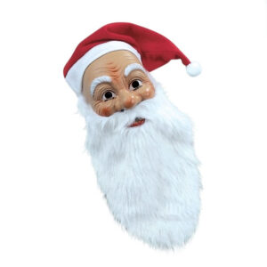 Nikolausmaske mit Plüschbart und Flanellmütze