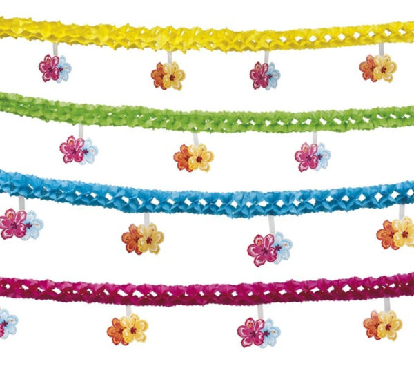 Girlande Hibiskus Hawaii 4-fach sortiert - ca 4m