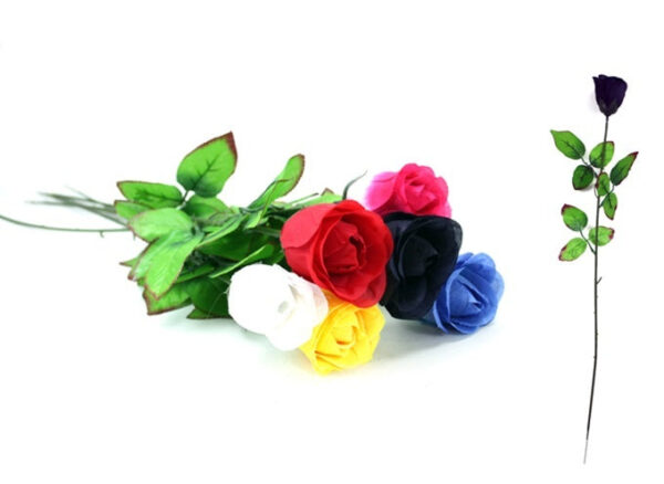 Baccara-Rose 7 Farben sortiert ca 65 cm mit 3 Blättern