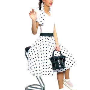 Rock'n-Roll-Rock weiß mit Haarband Größe: 44/46