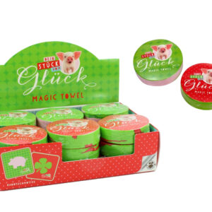 Handtuch Stück vom Glück magisches Handtuch ca 30 x 30 cm 2 fach sortiert
