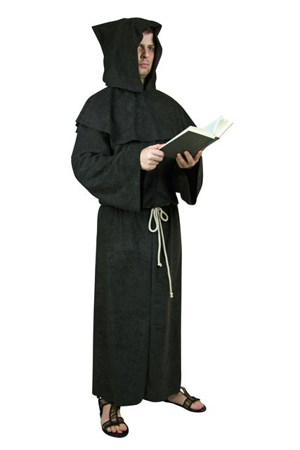 Mönchskutte, schwarz, mit Kordel Größe: Univ.