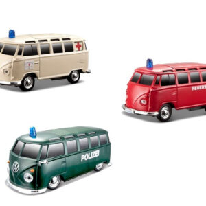 Maisto Fresh Metal - VW T1 Einsatzfahrzeug, 12 cm 3-fach sortiert, mit licht und Sound