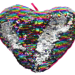 Herz mit Wendepailetten bunt/silber ca 30 cm