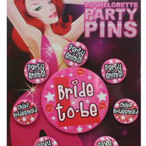 Buttonset Hen Night 8 teilig auf Karte ca 28x20,5cm