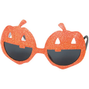 Brille Halloween Kürbis mit Glitzer ca 22 x 8 cm