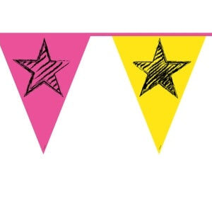 6 m-Wimpelkette Neon aus Karton