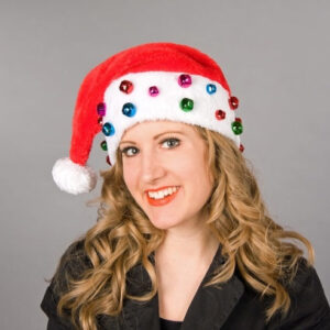 Plüsch-Nikolausmütze mit bunten Glöckchen