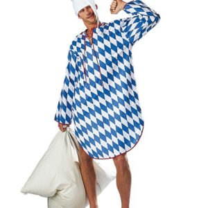 Bayerisches Nachthemd, weiß/blau Größe: L