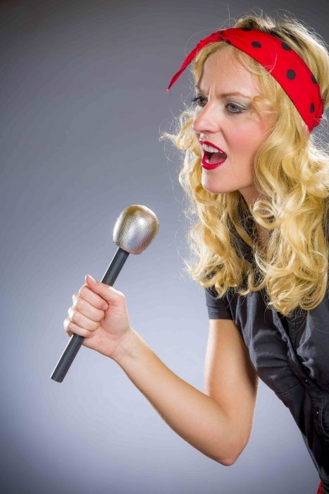 Mikrophon silber, ca. 26 cm Farbe: silber