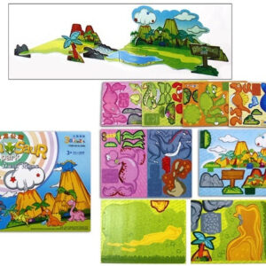 Dinosaurierpark 3D Bastelset in Box ca 29,5x23,5x3cm