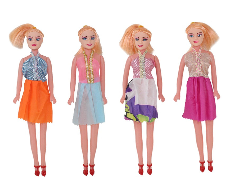 Modepuppe mit Kleid mehrfach sortiert im Beutel ca 27 cm