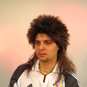 Herrenperücke Vokuhila, braun