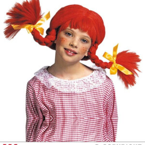 Perücke - freches Mädchen orange Zöpfe für Kinder