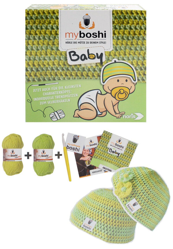 Noris Spiel Myboshi Baby, Häkel-Set Yamamogli/Iwaki - in Box ca 20x20x5cm