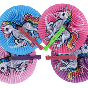 Fächer Einhorn Design 4-farbig sortiert ca 25x23cm