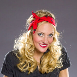 Rock'n-Roll-Haarband rot mit schwarzen Punkten