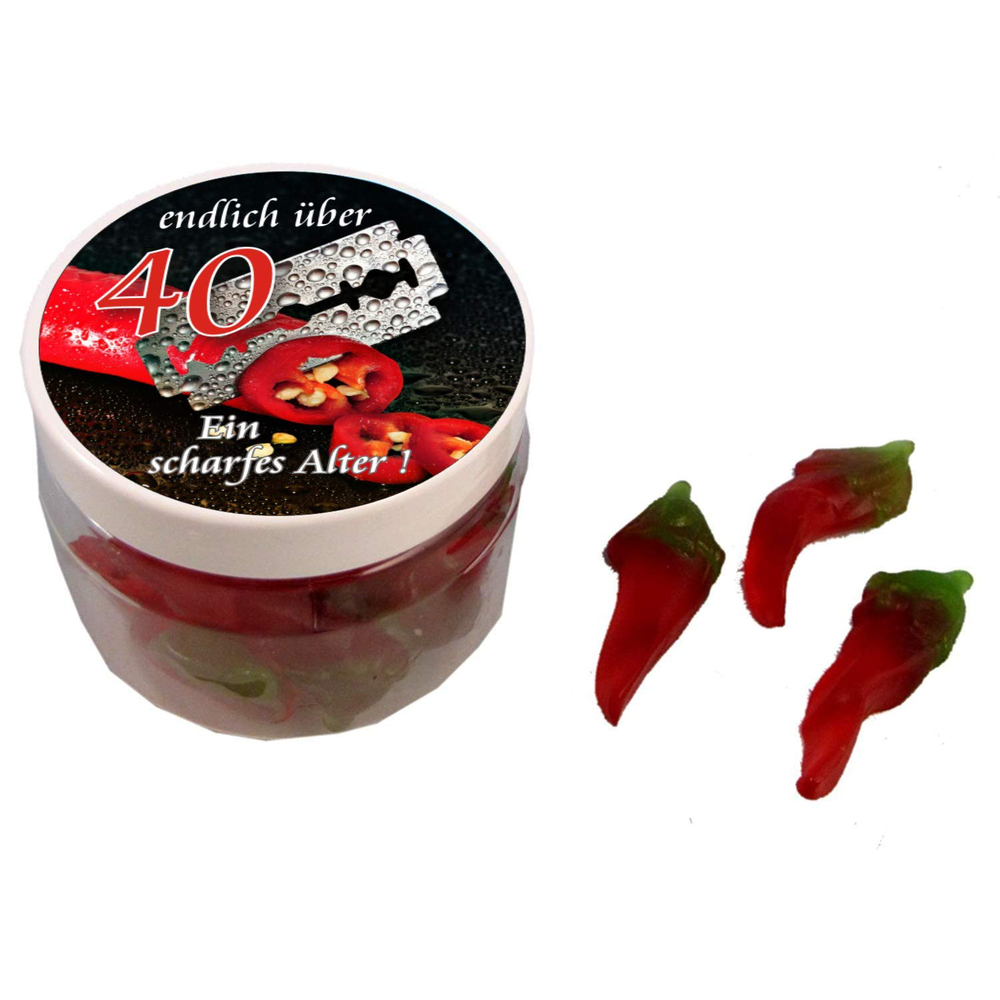FRUCHTGUMMI PEPERONI "SCHARFES ALTER" ZUM 40. GEBURTSTAG