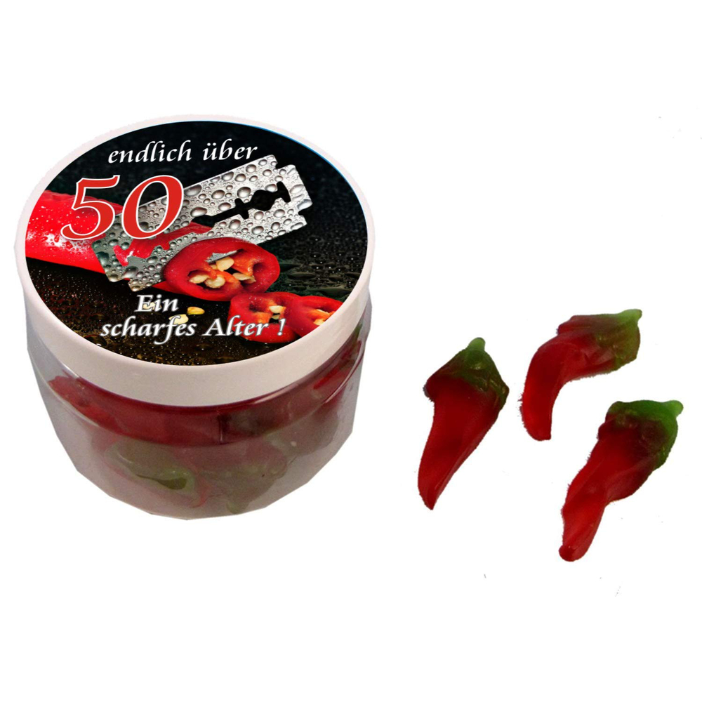 FRUCHTGUMMI PEPERONI "SCHARFES ALTER" ZUM 50. GEBURTSTAG